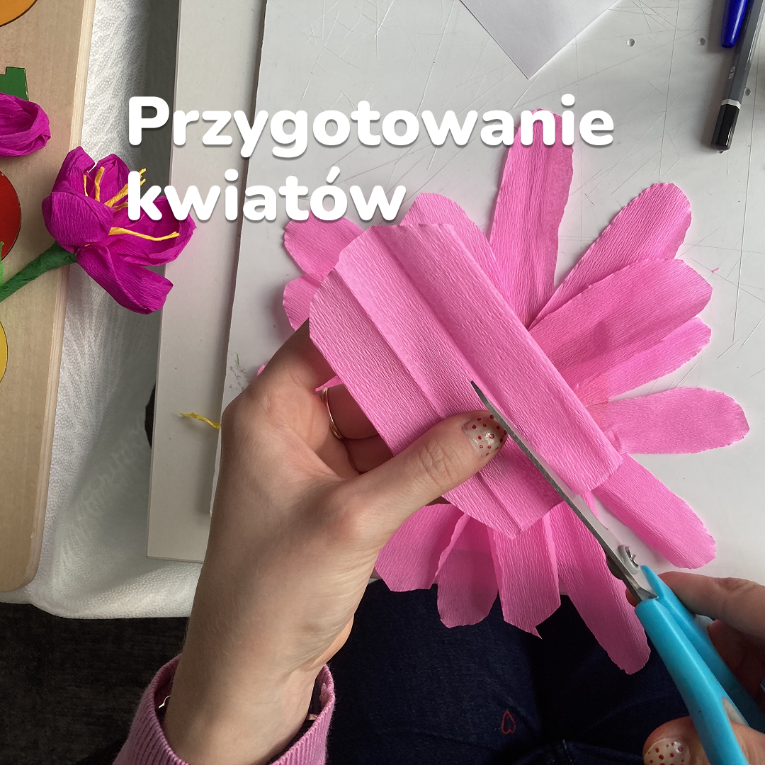 Własnoręcznie zrobione kwiaty z papieru i bibuły